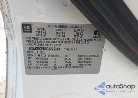 2012 Buick Enclave Leather from USA, damaged, VIN 5GAKRCED8CJ220319